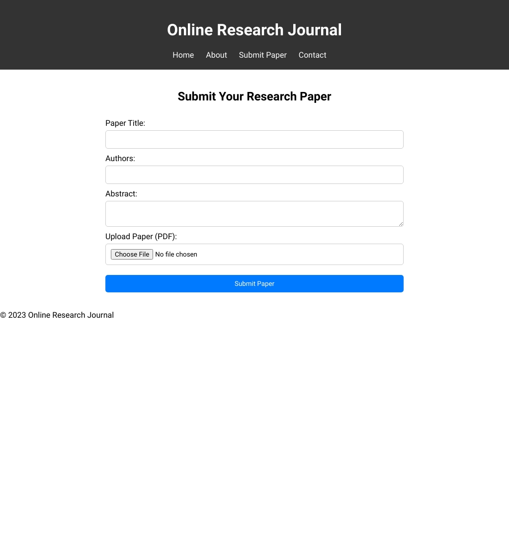 Online Research Journal Home